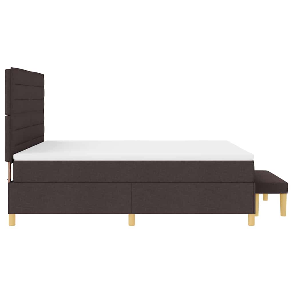 Box Spring Bed with Headboard Dark Brown 200 x 180 cm Fabric
