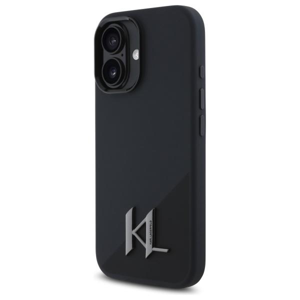 Karl Lagerfeld Klhmp16Sscmkmpck Iphone   16 6.1 Czarny/Black Hardcase Silicone Shadow Metal Initial Magsafe