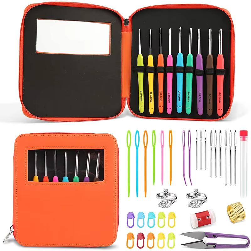 

Набор крючков для вязания Fenrry 42 шт., 9 размеров, эргономичные крючки с мягкой ручкой и сумкой для хранения для вязания своими руками