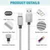 1/2/3Pcs USB Type C Charger Cable 1m/2m Silver 2.4A Type-C to USB A Braided Charging Cord Data Transfer Cable for Tablet Phone