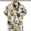 European And American Men'S Short-Sleeved Shirt Animal 3D Printing Fashion Casual Lapel Shirt