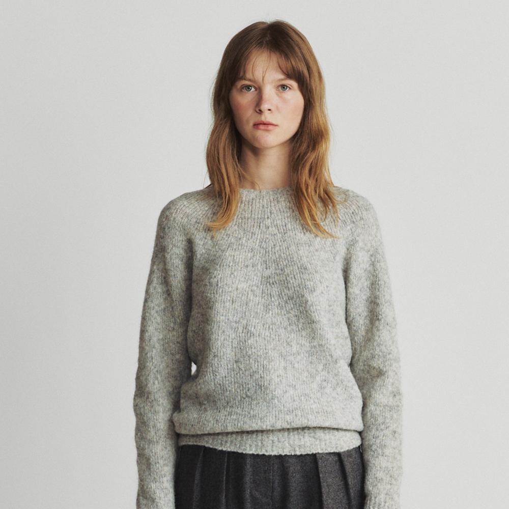 NOEUD Mohair Wholegament Raglan Knit (Gray)