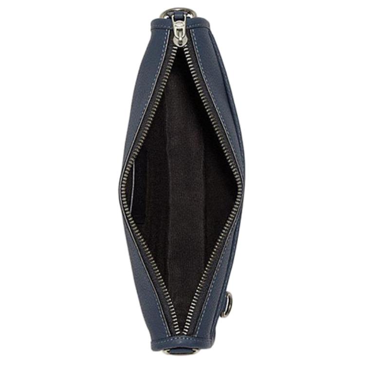 Coach Heritage 25 Zipper Closure Leather And Fabric Medium Shoulder Crossbody Bag Women Bags Dark-Blue CG998-QBDEI