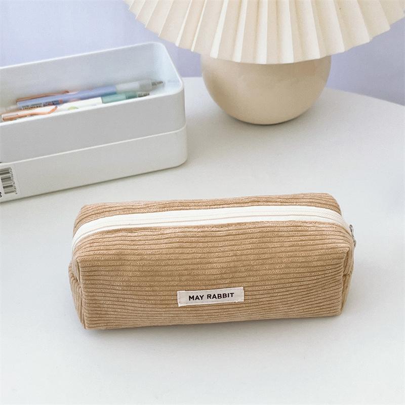 1 Piece Simplicity Student Pencil Pouch For Boy Girl  Aesthetic Solid Color Series Pencil Case Makeup Bag School Supplies