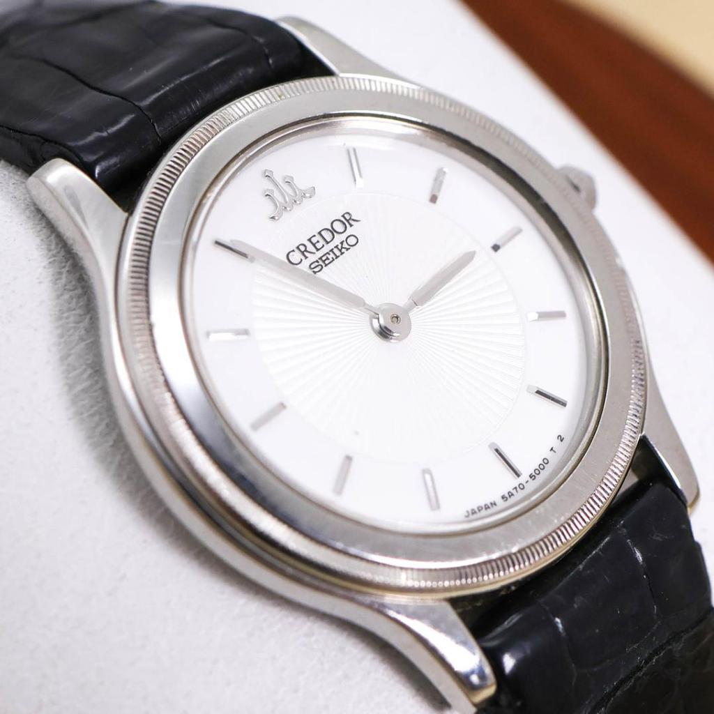[USED] Working SEIKO CREDOR 18KT Women's Leather Watch 2403