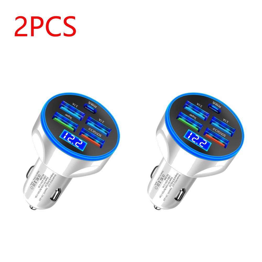 

4usb PD 20W Car Charger QC 3.0 Fast Charging Mini Auto Mobile Phone Adapter Portable For iPhone Samsung for Huawei Xiaomi
