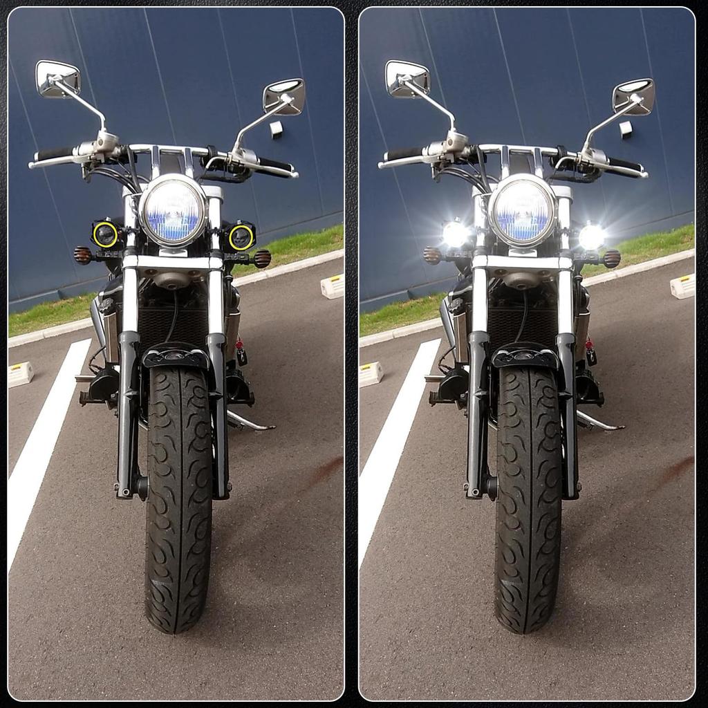 Ygmylandbb Motorcycle LED Fog Lights, Squid Rings, Headlights, Work Lights, Auxiliary Lights, Spotlights, On/Off