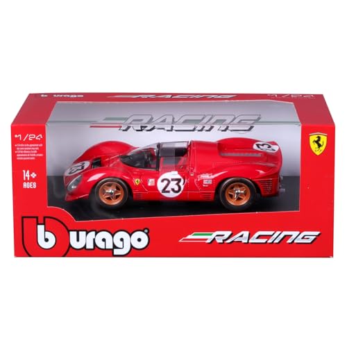 Bburago 1/24 Scale Ferrari 330 P4 Daytona Red / Diecast Model Car, Finished Model 18-26310