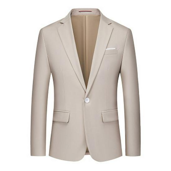 2025 Spring/Autumn Men's Solid Color Single-Button Business Casual Suit Jacket