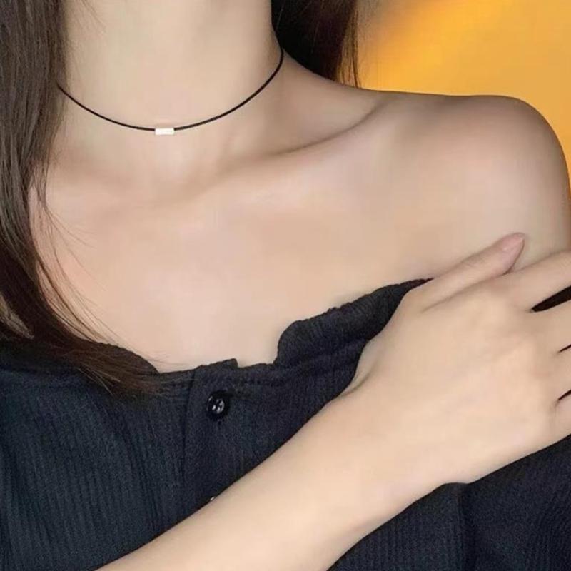 Anhänger Halskette Einfache Perlenkette Elegante Kette Choker Legierung Material