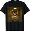 Cat in The Backrooms Liminal Space Funny Meme T-Shirt The unisex T-Shirt