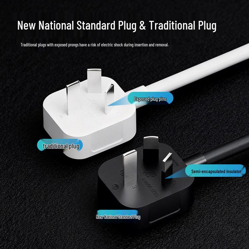 Black Clover-Tail Power Adapter - National Standard AC Cord for Small Appliances