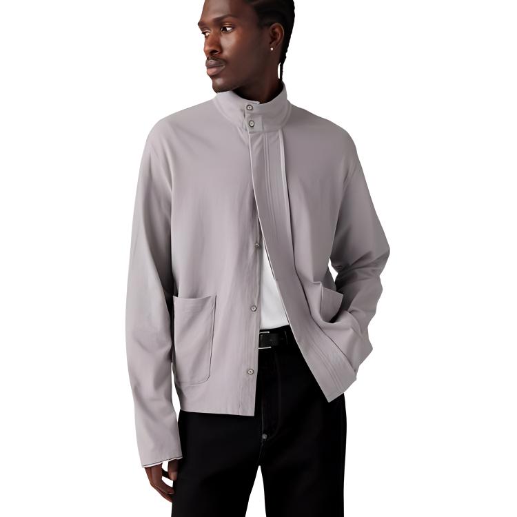 Levis X Kiko Kostadinov Collaboration FW24 Asymmetrical Open-Chest Patch Pocket Button-Up Long Sleeve Shirt Men Shirts Smoke-Gray 000GL0000