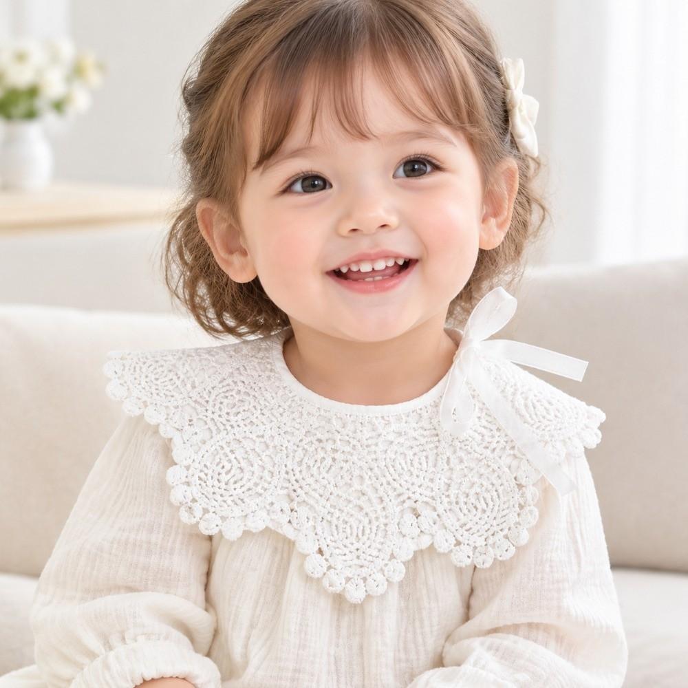 Hollow Lace Baby Eating Bib Cotton Baby Burp Cloths Sweet Lace Drool Bib  0-3Year