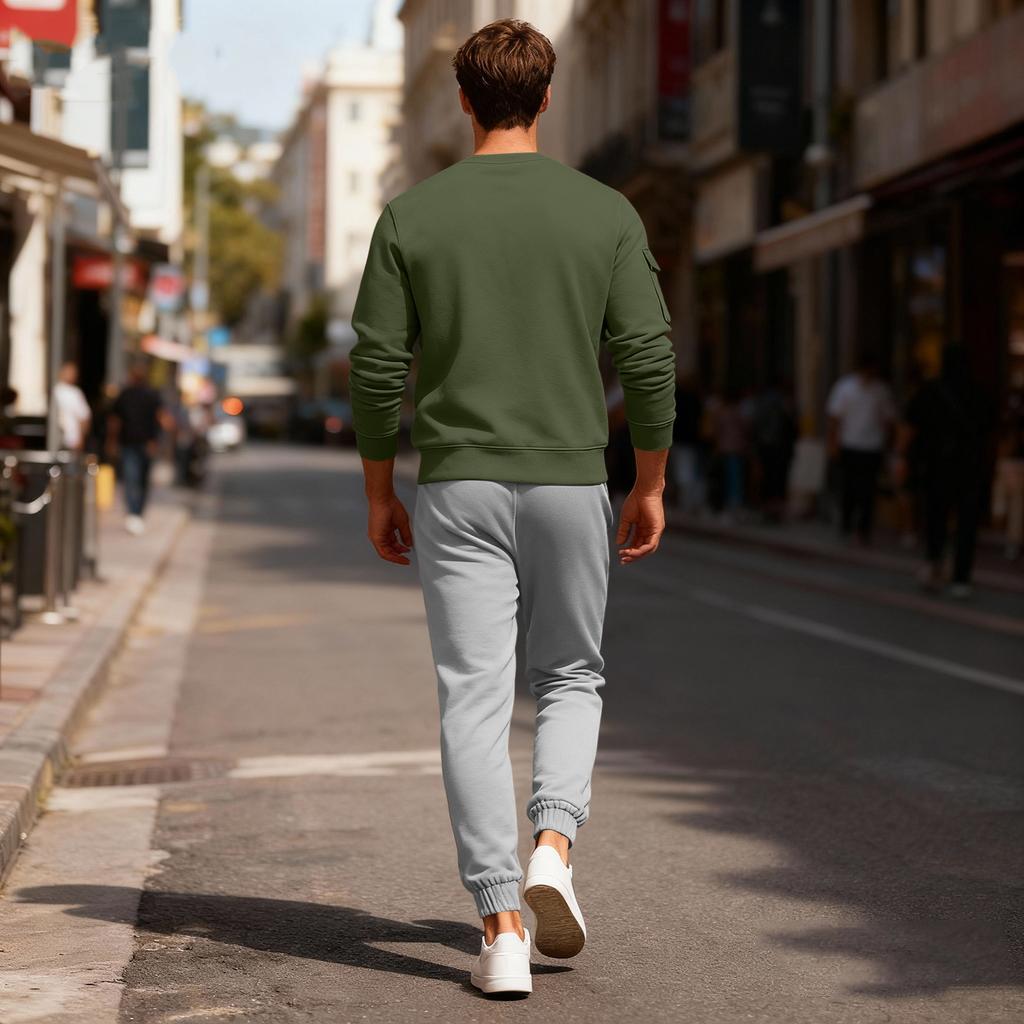 Men's Sweatshirt Suit Men's Solid Color Casual Sports Suit Sweatshirt Suit