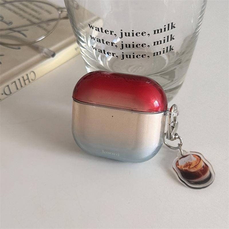 Transparent Gradual Change Coffee Pendant AirpodsPro1 Earphone Case for Apple 1/1/1/1st Generation Bluetooth Case