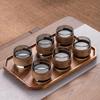 Walnut Wood Anti-Scald Glass Teacup - Japanese Kung Fu Master Tea Set for Home Use