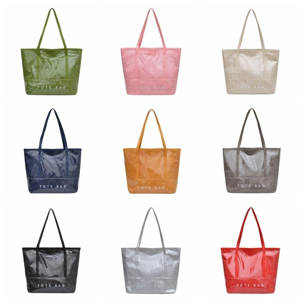 Solid Color Transparent Jelly Bag Multi Function Letter Prints Handbags Cute Armpit Bags Summer