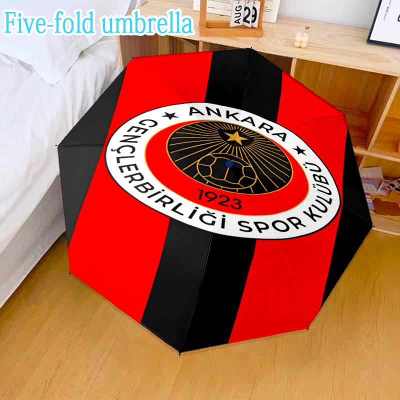 Genkelbigli Club Sports Mini Umbrella, 5-Fold, Lightweight, Retractable Umbrella Features 8 Ribs, Ideal for Outdoor Use Fan Gifts