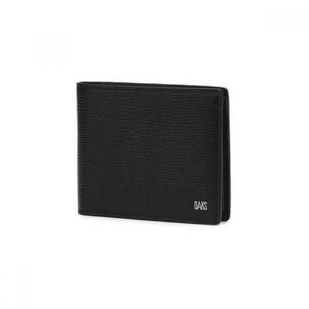 Daks Black Cowhide Wallet With Metal Logo Decoration Dbwa6e915bk
