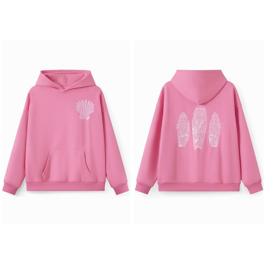 

Жіночі худі Y2K вільного крою, естетичний візерунок, вишивка, довгий рукав, пуловери, повсякденні топи з кишенями-кенгуру L рожевий