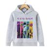 Soft Children Hoodie, Vertical Color Strip Anime Boys Portrait Print Pullover Sweatshirt, Autumn WinterCasualSport Long Sleeve Top For Kids Daily Wear