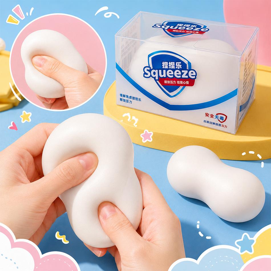 Soap Stress Ball Soap Ball Squishy Fidget Toy Crunchy Squeeze Ball Round Blocks Filled Asmr Anti Stress Toys For Birthday