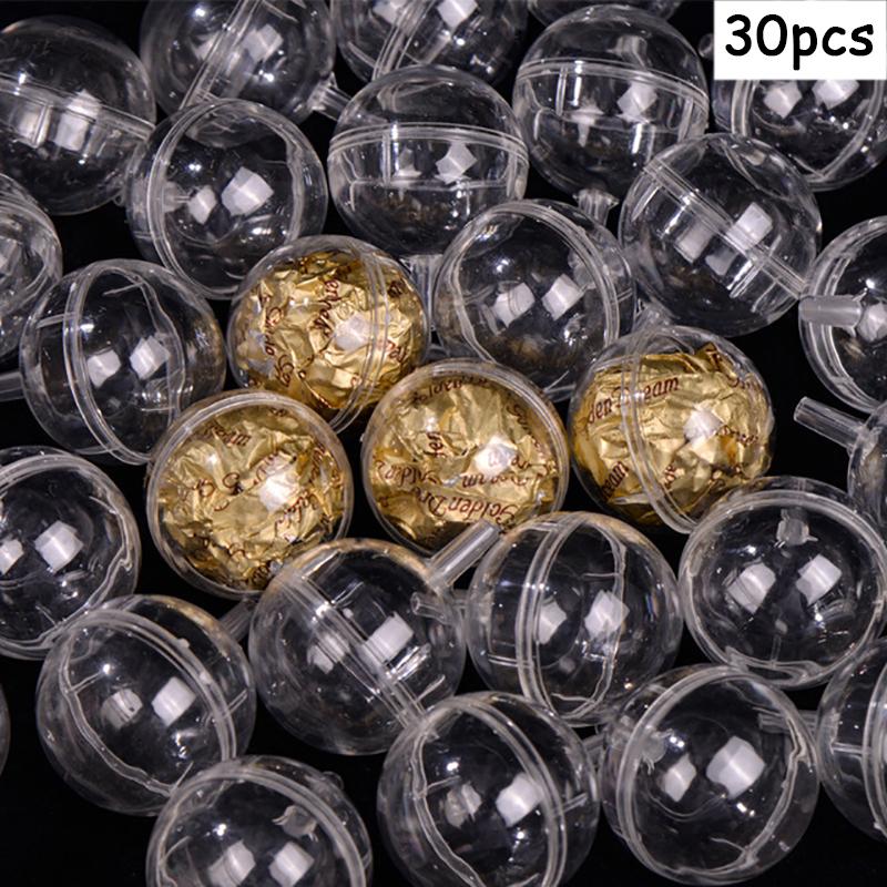 30/50pcs Clear Sphere Candy Box Holder, Floral Insert for Luxury Chocolate Truffles, Wedding Favor & Bakery Display Case