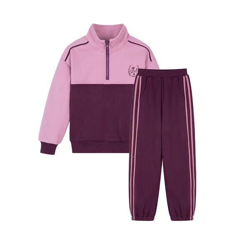Ensemble Deux Pièces Hivernal en Peluche pour Filles Fuluomi
