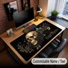 Skull Gothic Theme Custom Mouse Pad Personalized With Name Text Customized Desk Mat For Office Home Decor
