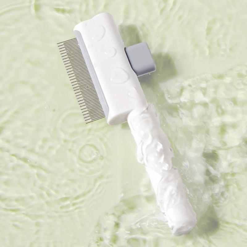 Cats Grooming Brush With Release Button Pet Hair Removal Comb For Short Long Hair Cats Massaging Shedding Cleaning Tool