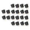 20Pcs 12V Round Rocker Switch LED Light 3 Pin 2 Level Toggle SPST Blue Green Yellow Red KCD1