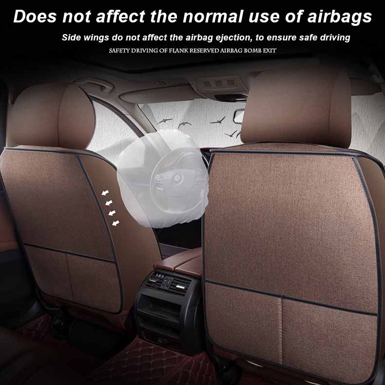 Car Seat Cover Linen Special Seat Cover Four Seasons Universal Seat Cushion Full Envelope Fabric Seat Cover Cushion