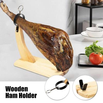 Spain Wooden Ham Rack Support Ham Leg Slice Professional Ham Carving Rack For Kitchen Home Party Display