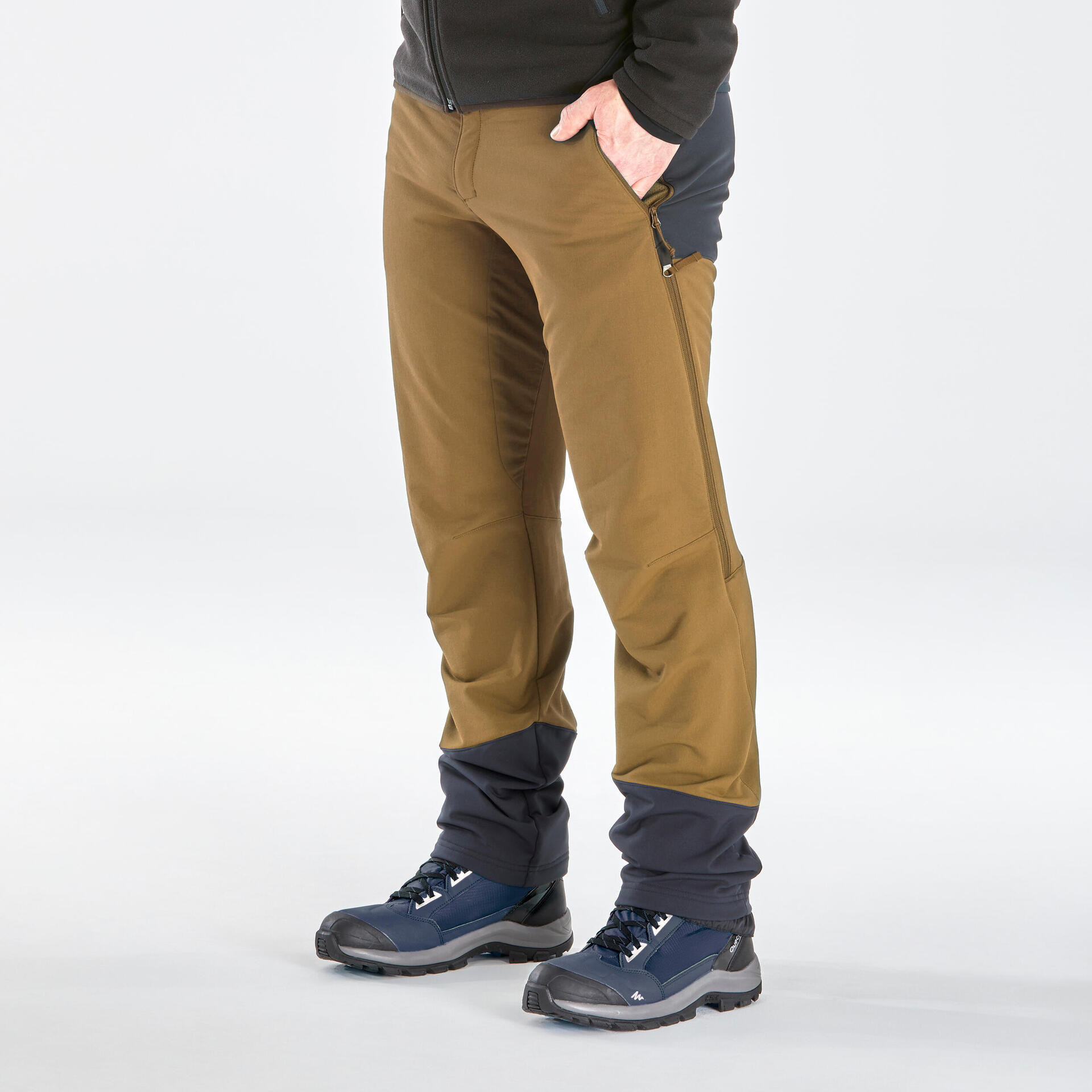 

DECATHLON SH500 Solid Color Loose Straight Pants with Fleece Vintage Knit Sweatpants Men s L коричневый