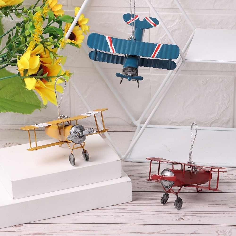 Iron Art Aircraft Figurines Can be Hung Metal Crafts Creative Desktop Props  Shop Window Display