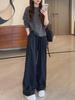 2026 Women's Pink Round Neck Hollow Knit Sweater for Early Autumn and Winter