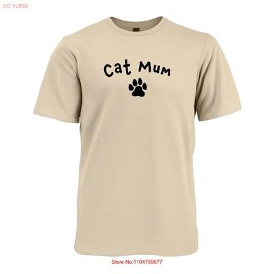 Cat Mum Mothers Day Womens Cotton T Shirt Vintage Washed Comfortable Casual Soft Slightly Stretched Fashion Breathable