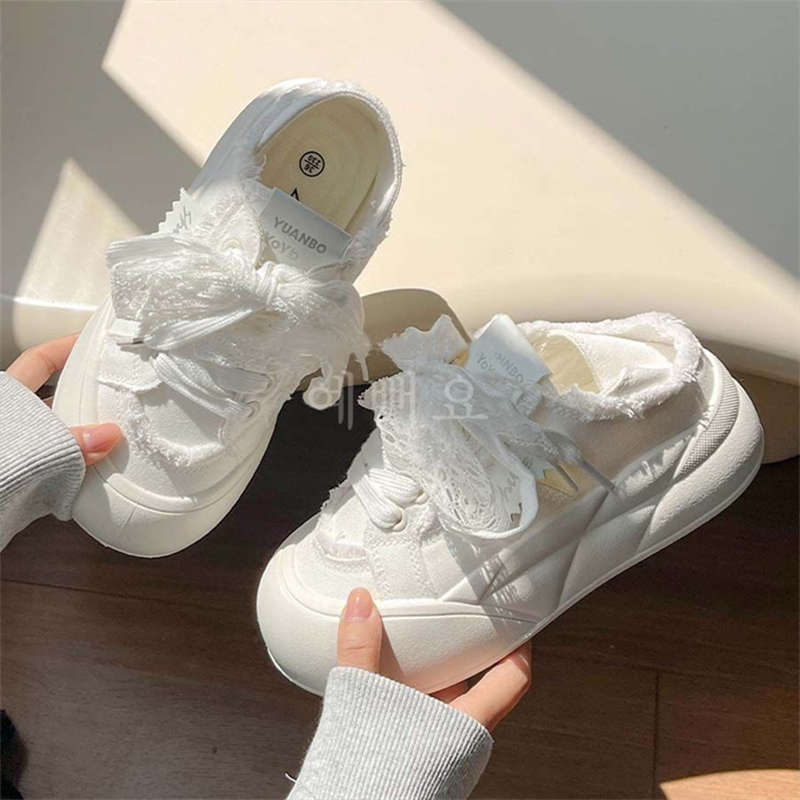 Korean Student Board Shoes Women's Spring and Autumn New Platform with Skirt Bow Bread Shoes Women