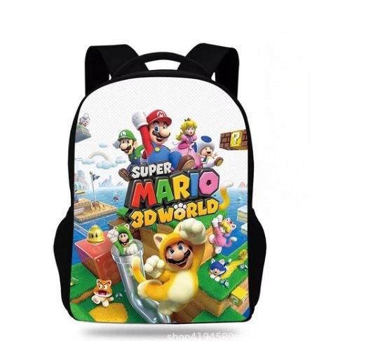 Mario Backpack School Bag Lunch Bag Pencil Bag Animation Cartoon Backpack 17inch backpack