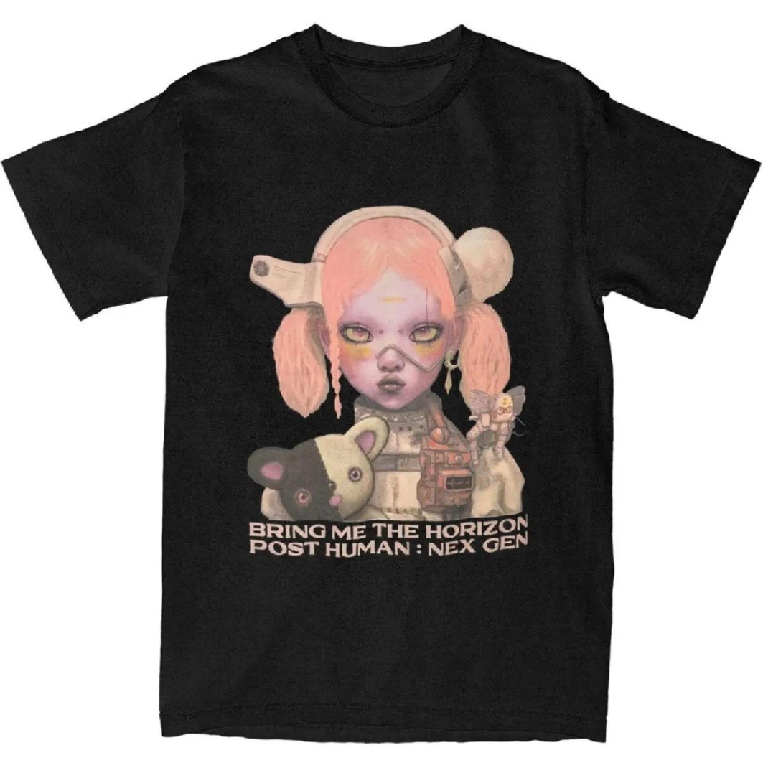 

BRING ME THE HORIZONS T-Shirt Beach Post Human Nex Gen Vintage T-Shirts Cotton Harajuku Tshirt Man Short Sleeve Casual Clothes S