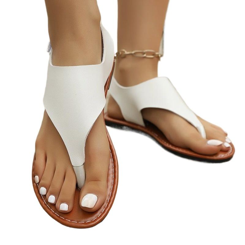 Casual Women Sandals Trend Summer Fashion Sandals Women Plus Size Solid Color Round Toe Shoes Comfortable Flat Shoes for Women