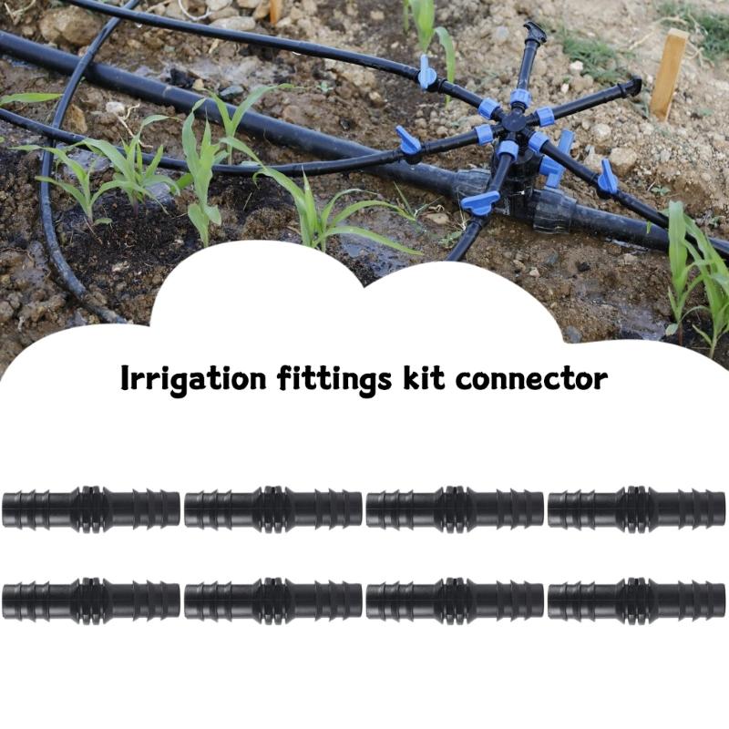 8Pcs Drip Irrigation Fittings Connectors 1/2inch Irrigation Tubing Garden Hose Coupler Barbed Connector Plastic