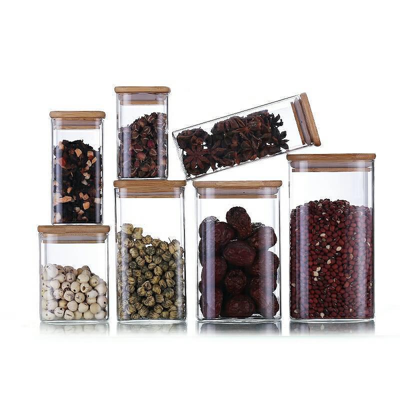 Shangqi Square Glass Airtight Storage Jar
