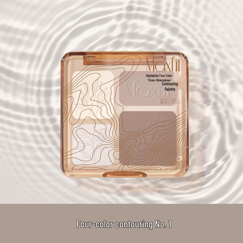 Meishifei Four-Color Matte Contour and Highlight Palette – Natural, Skin-Friendly Concealer.