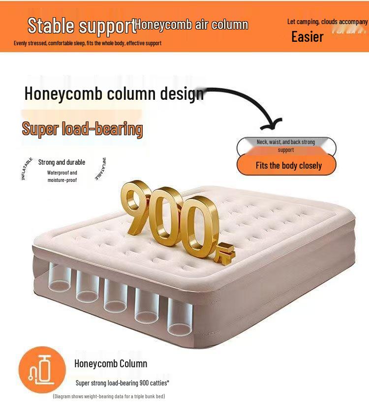 Portable Self-Inflating Camping Mat: Thickened Air Mattress for Outdoor Use.