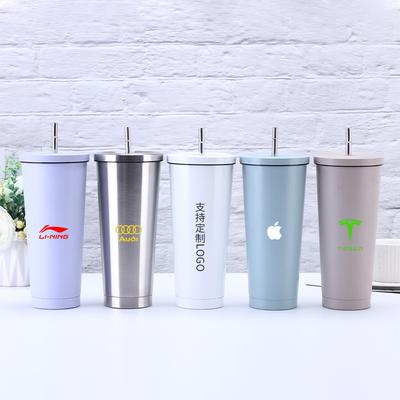 304 Stainless Steel Straw Cup Large Capacity Vacuum Coffee Cup Portable Car Cup Gift Thermos Cup