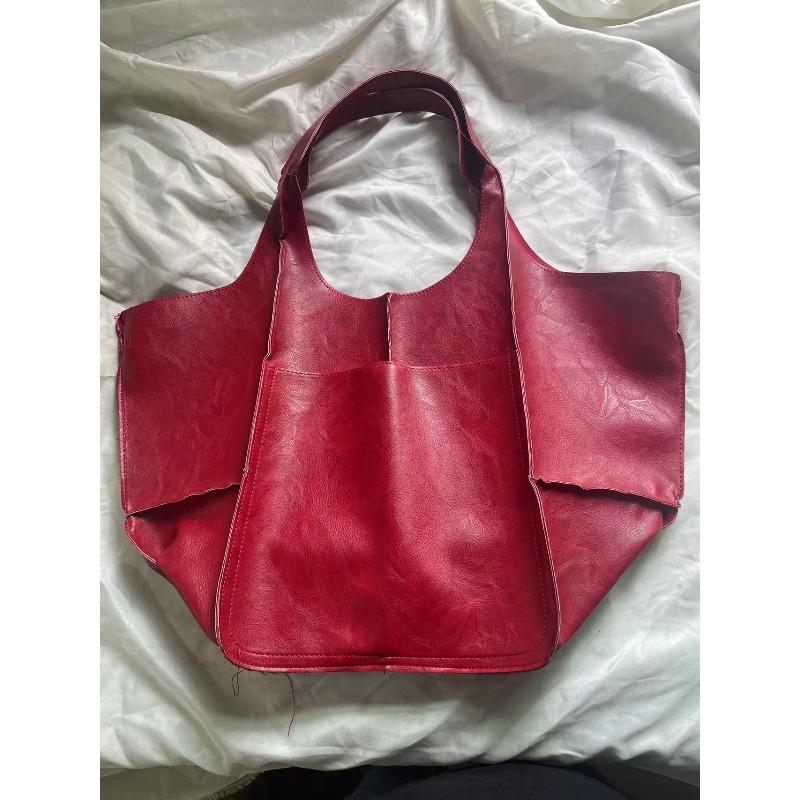 European and American retro simple new simple large bag soft leather large capacity shoulder portable tote women's bag