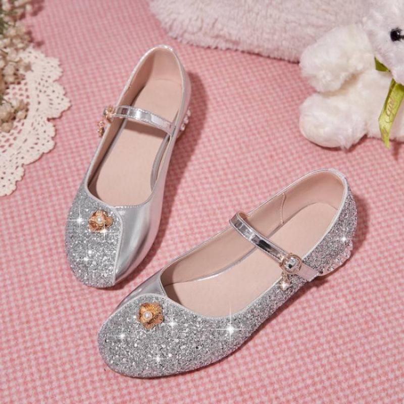 

Новые детские хрустальные туфли с пряжкой, для выступлений на подиуме, туфли принцессы, мягкая подошва для всех сезонов, для девочек-школьниц среднего и старшего возраста 39 (inner length 24.5cm)