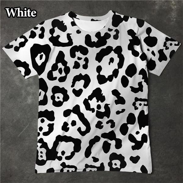 

Personality Cool Animal Skin Pattern 3D Printing Tee Shirts Cool Fashion Personality Snakeskin Leopard Print T-shirt XXXL небо синє кольору